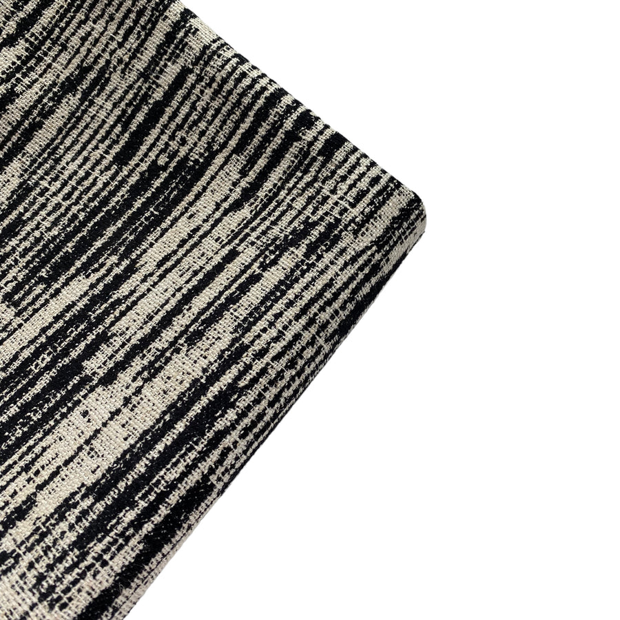 Patterned Upholstery - Designer Remnant - Black/Ivory
