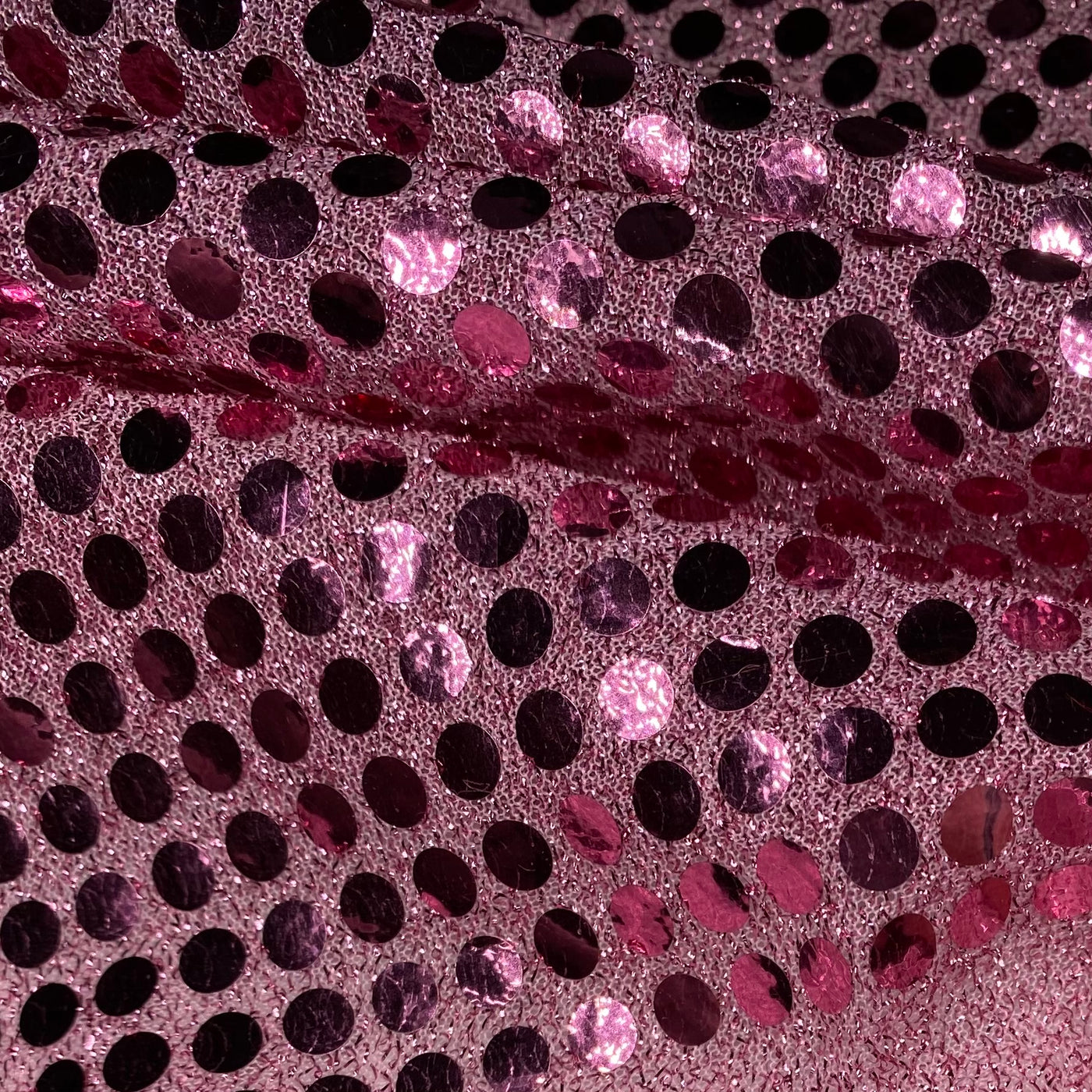 Faux Sequin Large Shiny Confetti Dot Knit - 46” - Pink