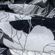 Floral Polyester Chiffon - 58” - Black/White