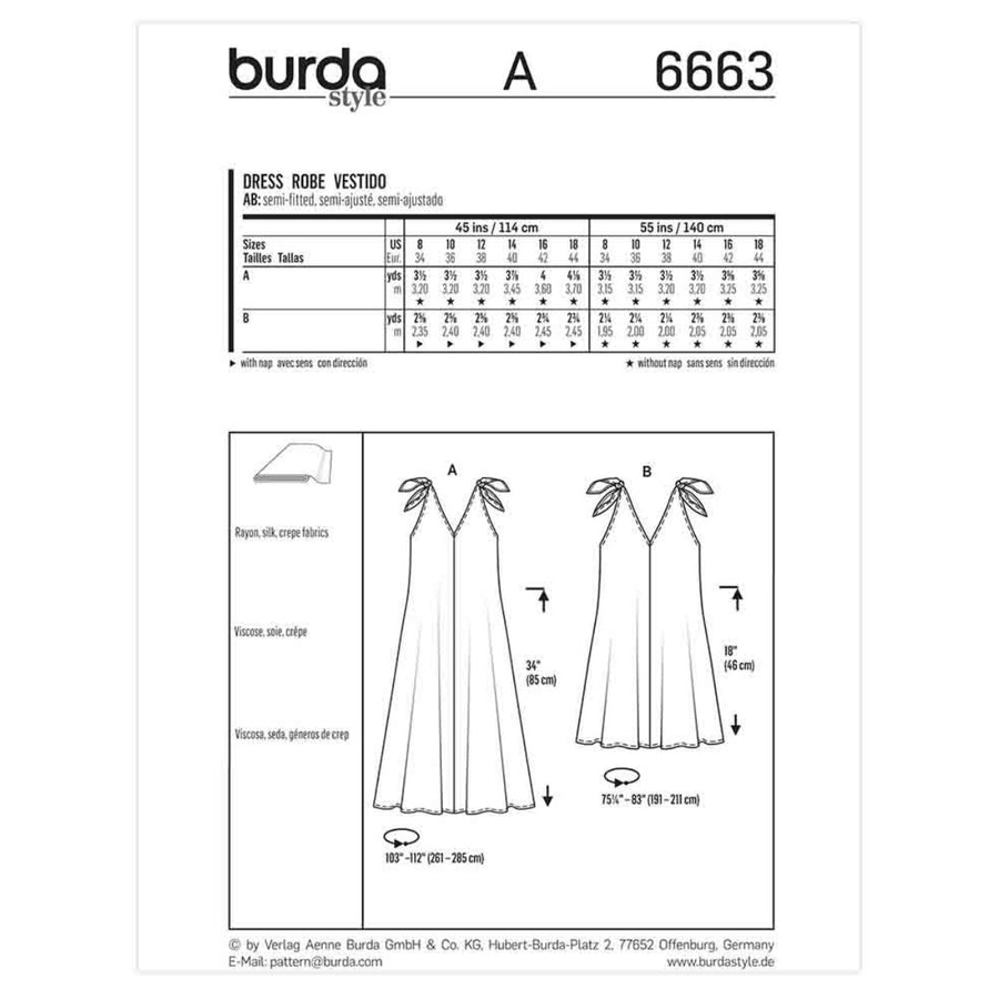 Dress Sewing Pattern - Burda Style 6663