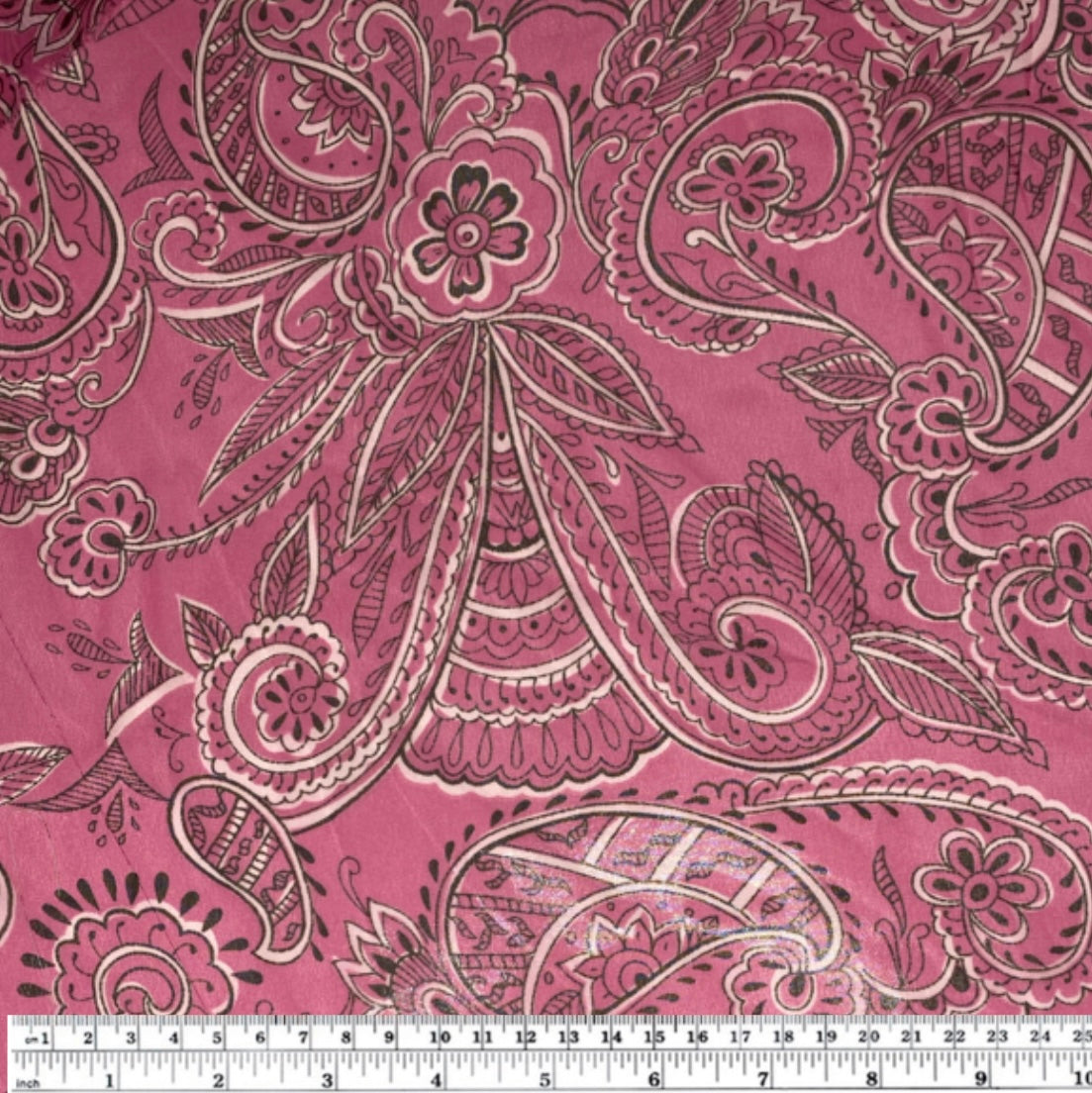 Paisley Polyester Chiffon - 60” - Pink