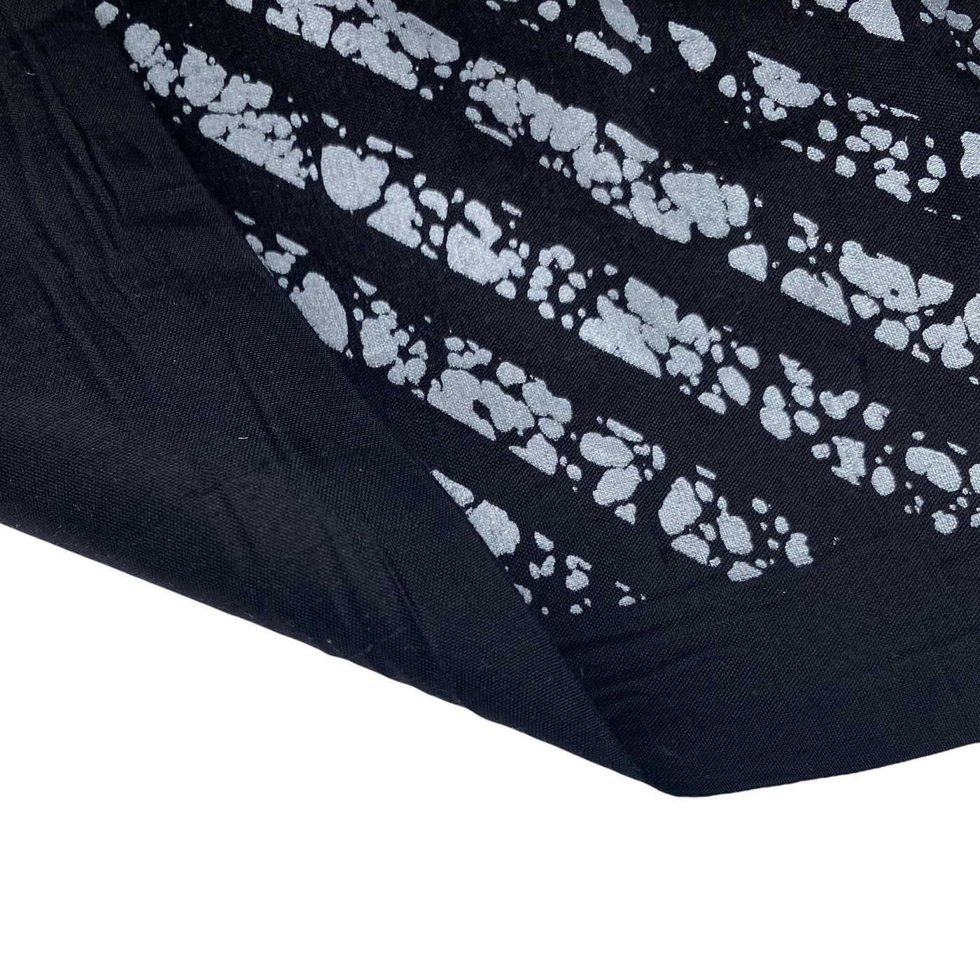 Striped Silk Shantung - Black/Silver