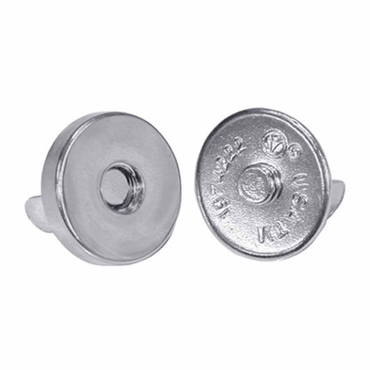No-Sew Magnetic Closure - 14mm - Silver - 1 set