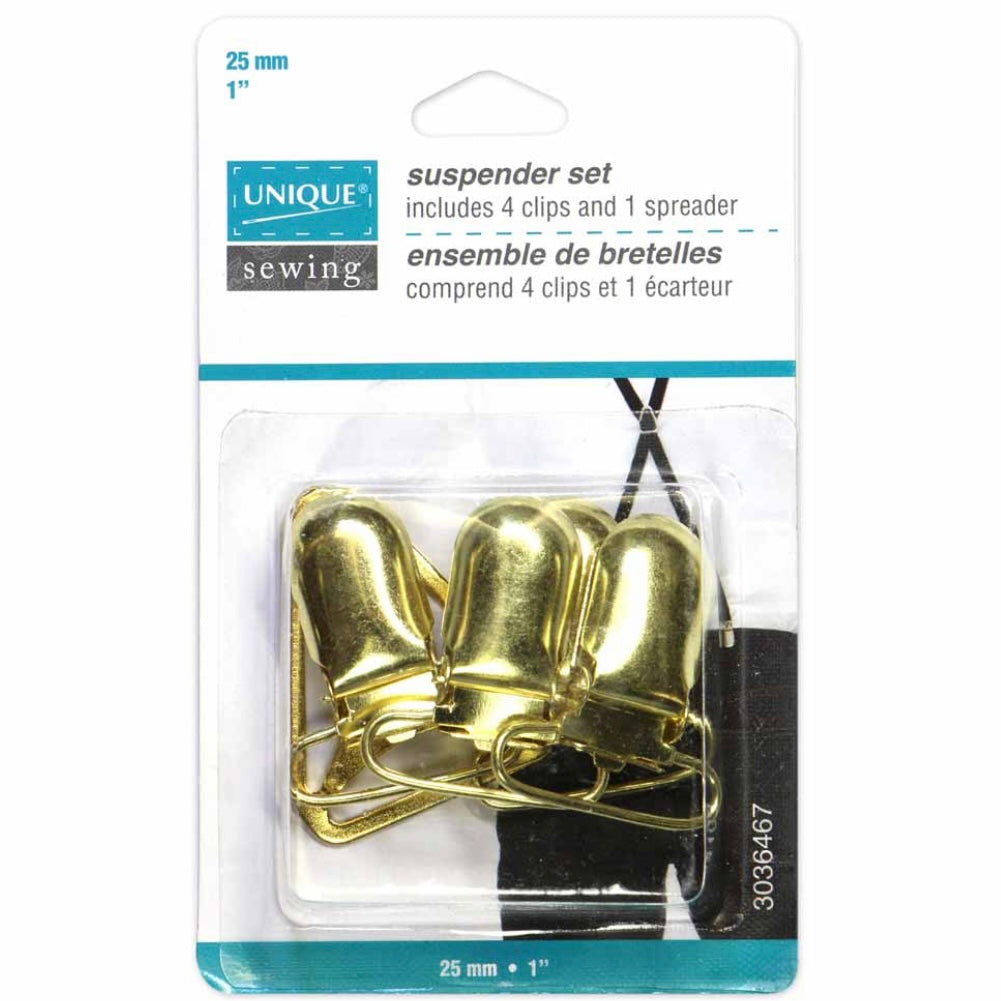 Suspender Set - 25mm (1”) - Gold - 5pcs