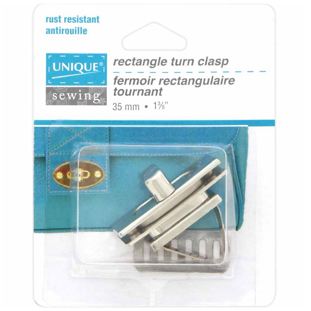Rectangle Turn Clasp - 35mm - Silver
