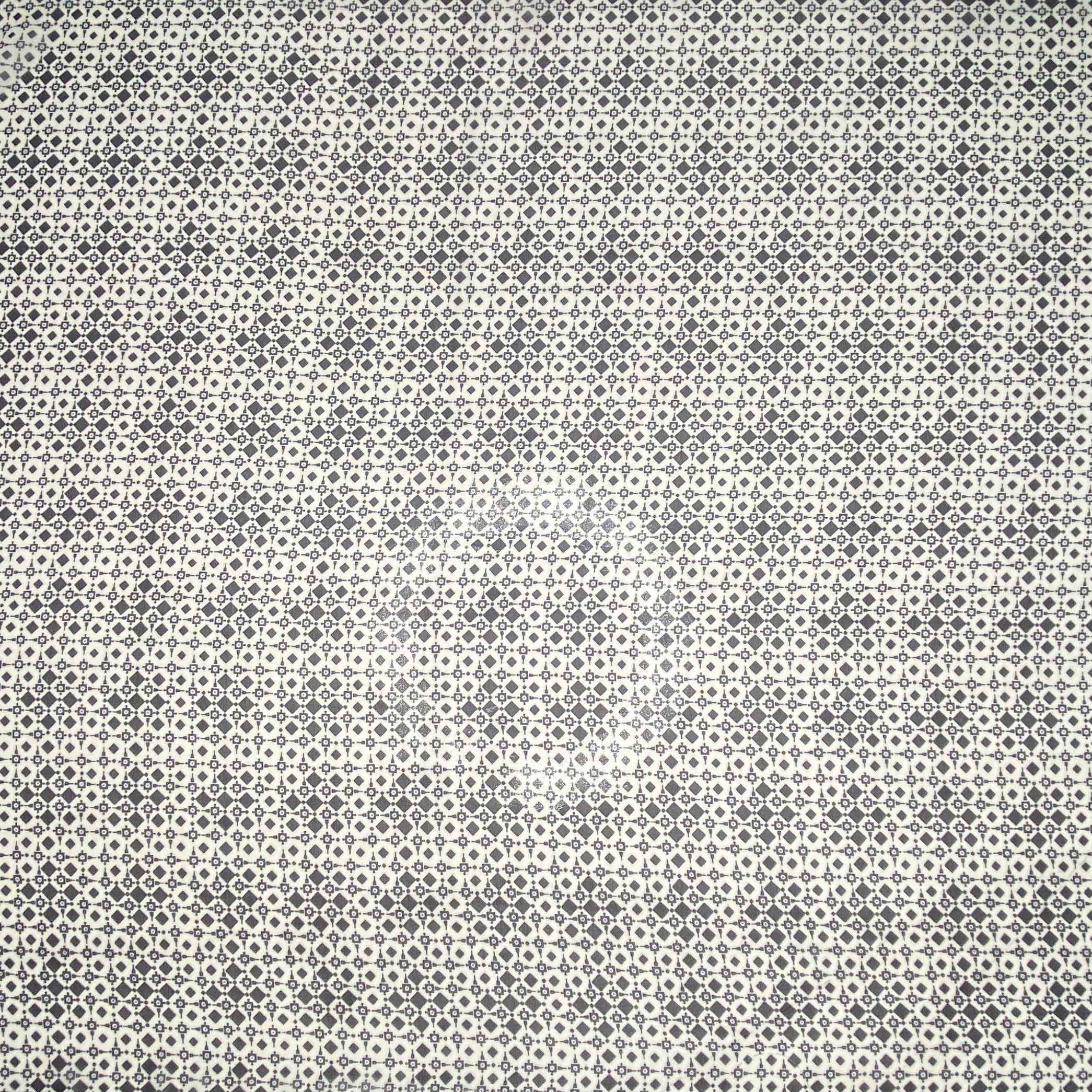 Square Polyester Chiffon - 58” - Off White/Navy