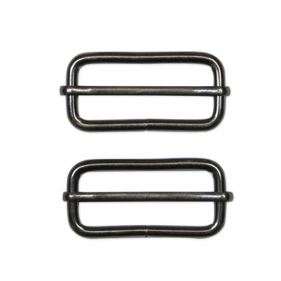 Metal Slide Buckle - 38mm (1 1/2″) - Gunmetal - 2 pcs