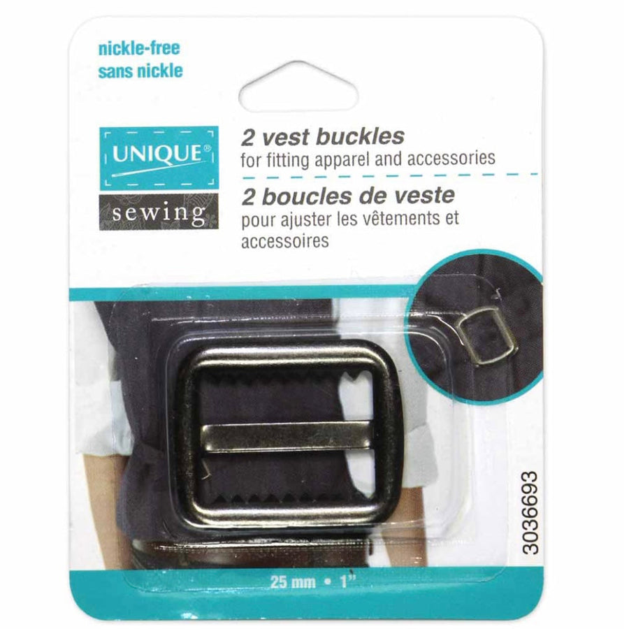 Vest Buckles - 25mm (1″) - Gunmetal - 2 pcs