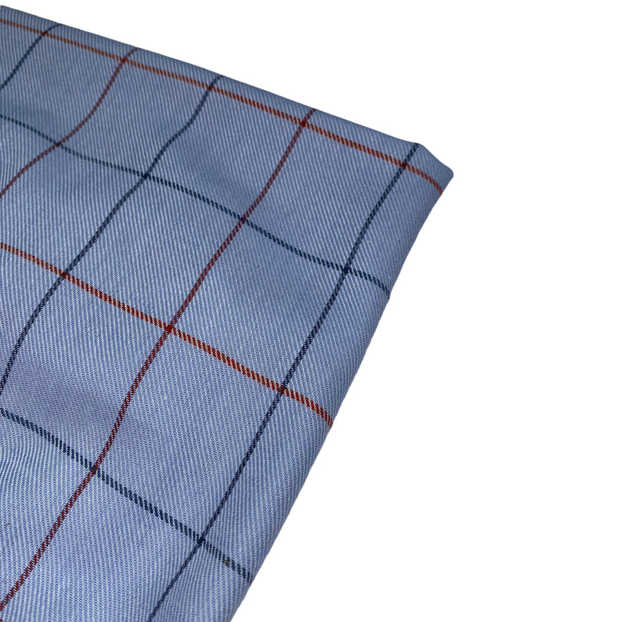 Yarn Dyed Cotton Plaid - Remnant - Blue/Red