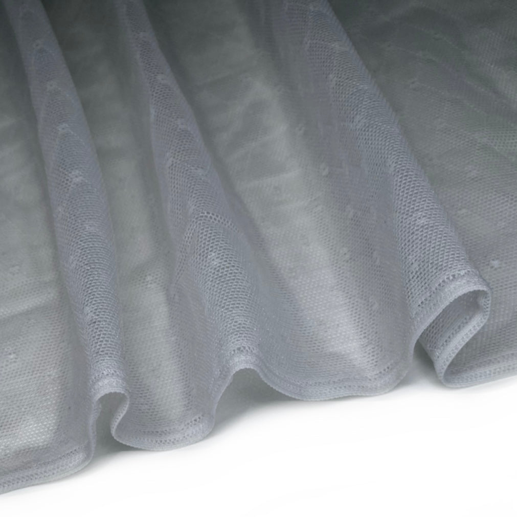 Stretch Nylon Mesh - Swiss Dot - White