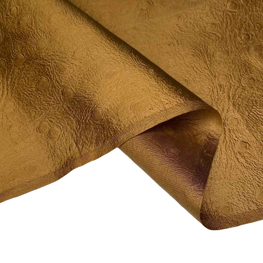 Ostrich Embossed Silk Satin - Bronze