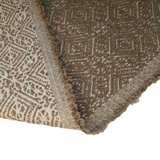 Patterned Upholstery - Designer Remnant - Gold/Ivory