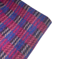 Wool Plaid Coating - Purple/Blue/Brown