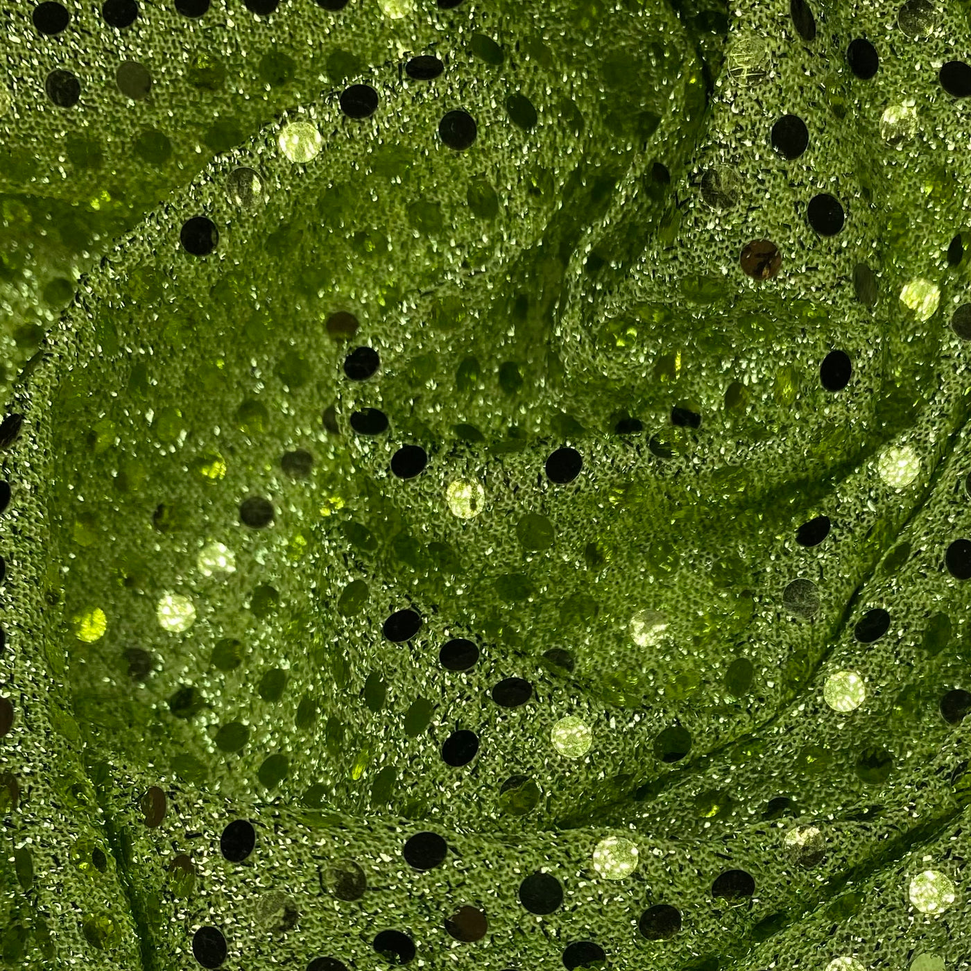 Faux Sequin Shiny Confetti Dot Knit - 48” - Lime