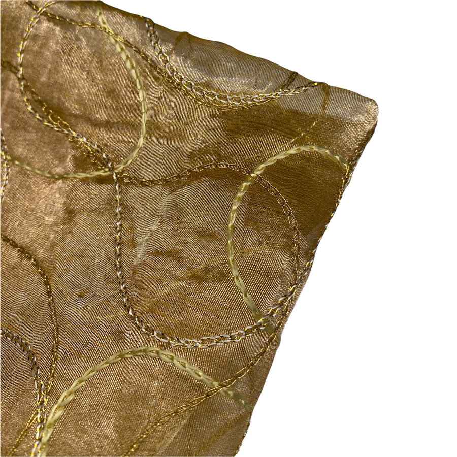 Embroidered Silk Organza - Yellow Gold