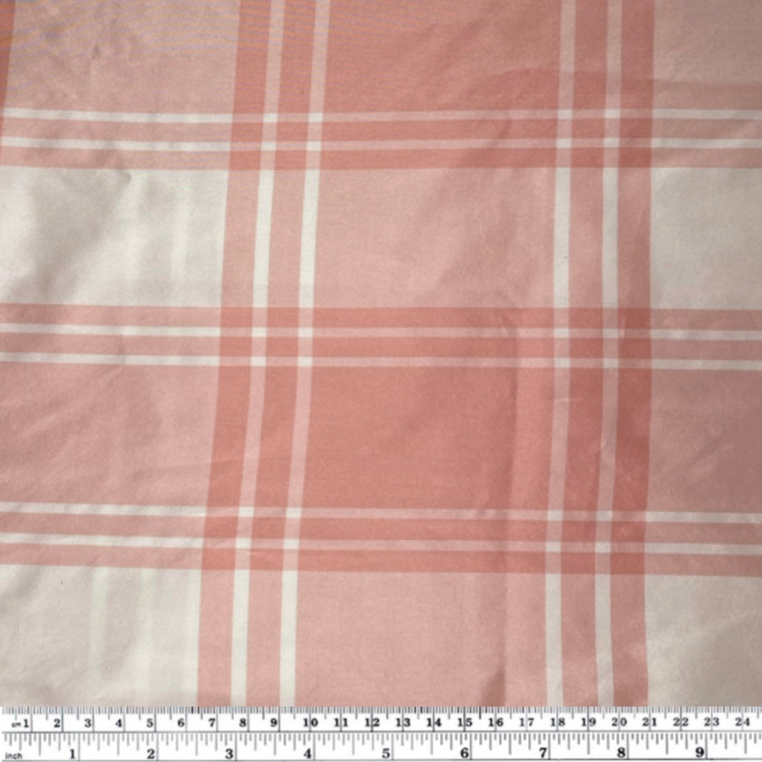 Plaid China Silk - Pink/Off White