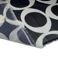 Printed Polyester Chiffon - Circles - Black/White
