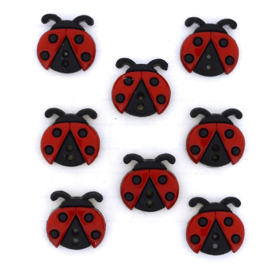 Novelty Buttons - Ladybugs - 8pcs