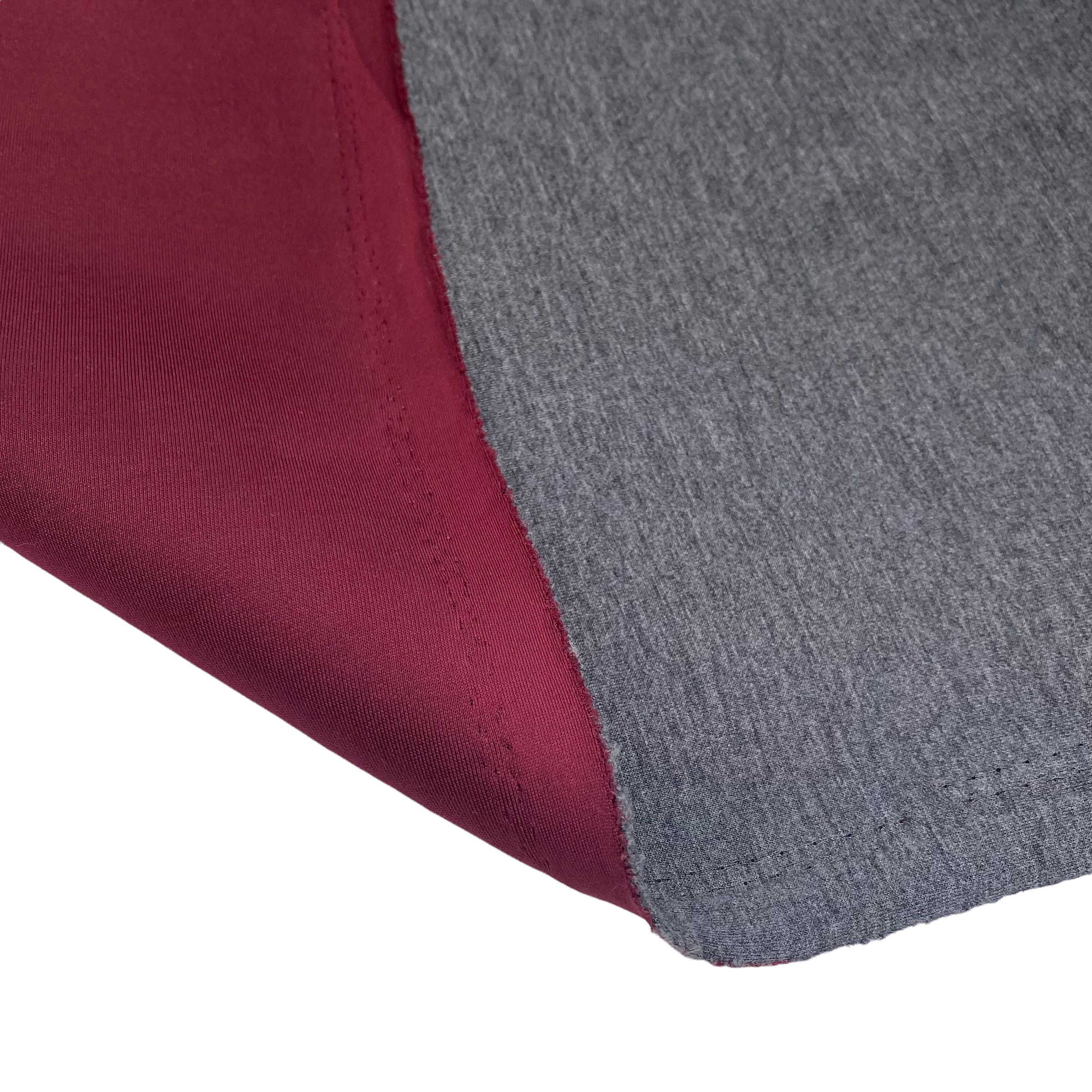 Stretch Bonded Scuba Knit - Burgundy/Heather Grey