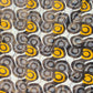 Waxed African Printed Cotton - Metallic Gold - Multi-Colour / Grey / Yellow