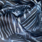 Printed China Silk - Zebra - Blue/Black