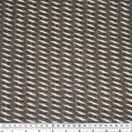 Patterned Wool Coating Diagonal Stripes - Grey/Cream/Brown