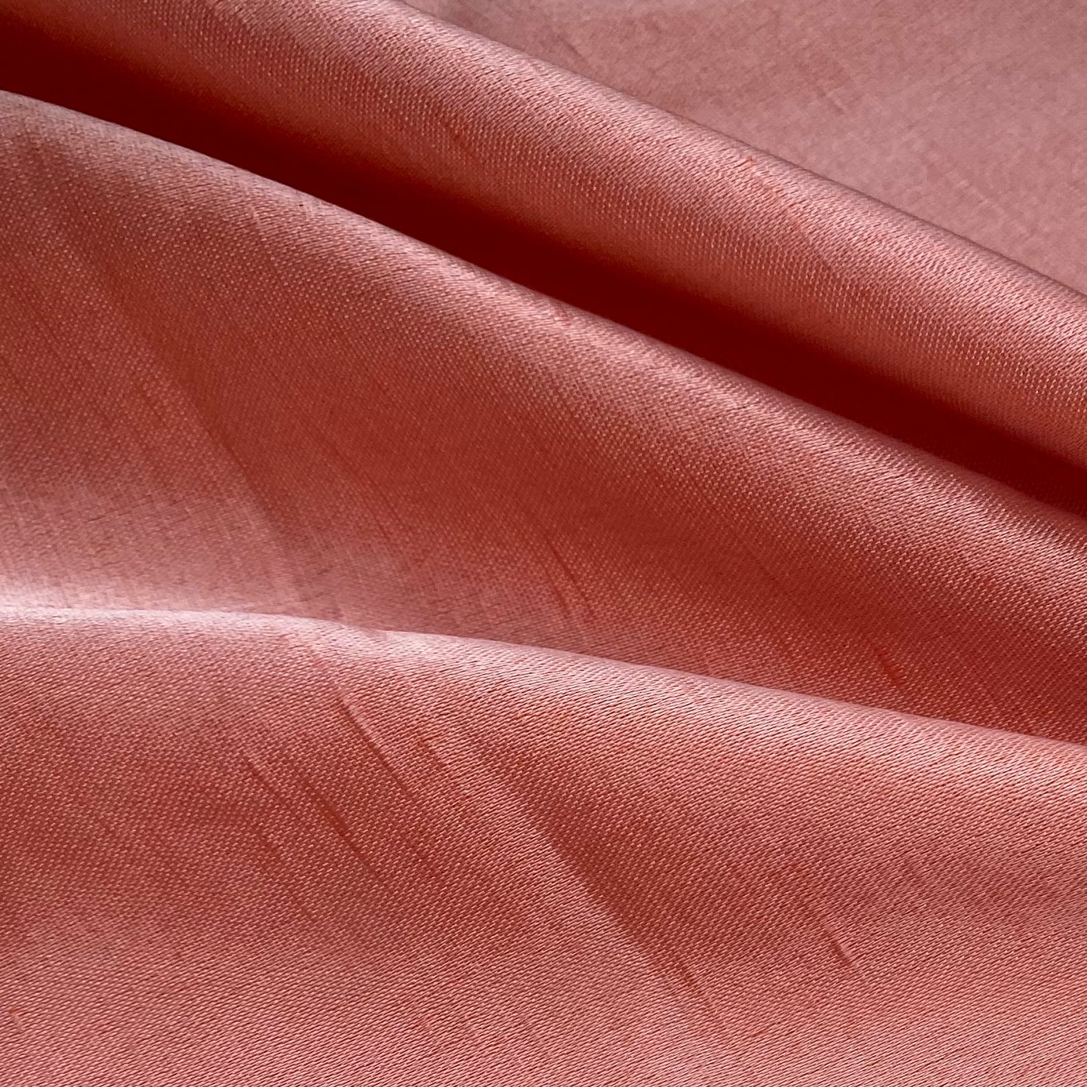 Polyester Shantung Satin - 48” - Orange/White