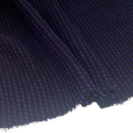 Woven Cotton/Wool Coating - Black/Purple
