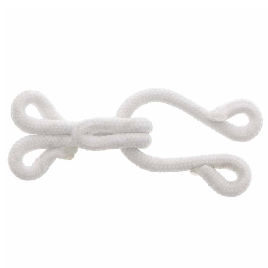 Covered Hooks & Eyes - White - 4cm - 2 Sets