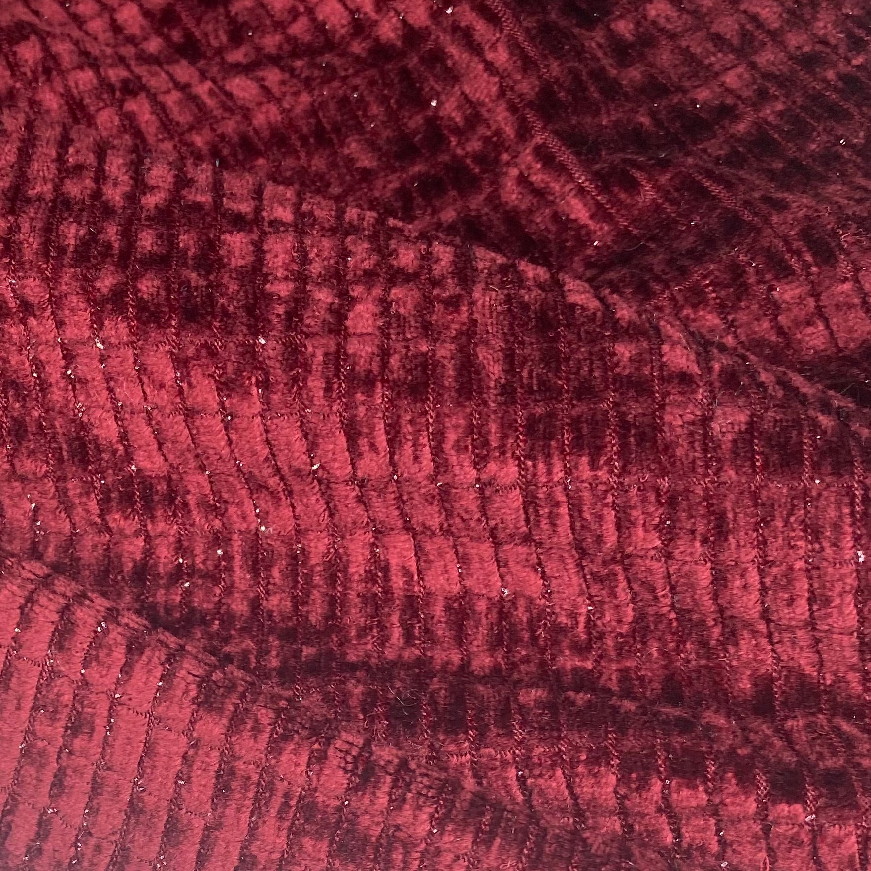 Sparkle Stretch Velvet - Burgundy/Silver