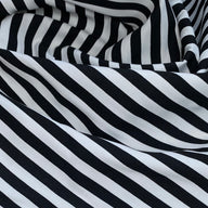 Striped Mercerized Cotton - 60” - Black/White
