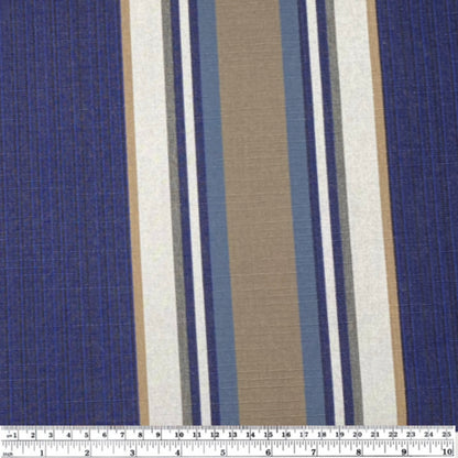 Sunbrella Striped Woven Upholstery - 48” - Blue/White/Beige
