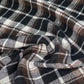 Plaid Cotton Flannel - Remnant - Black/White/Brown