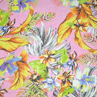 Tropical Floral Polyester Chiffon - Pink