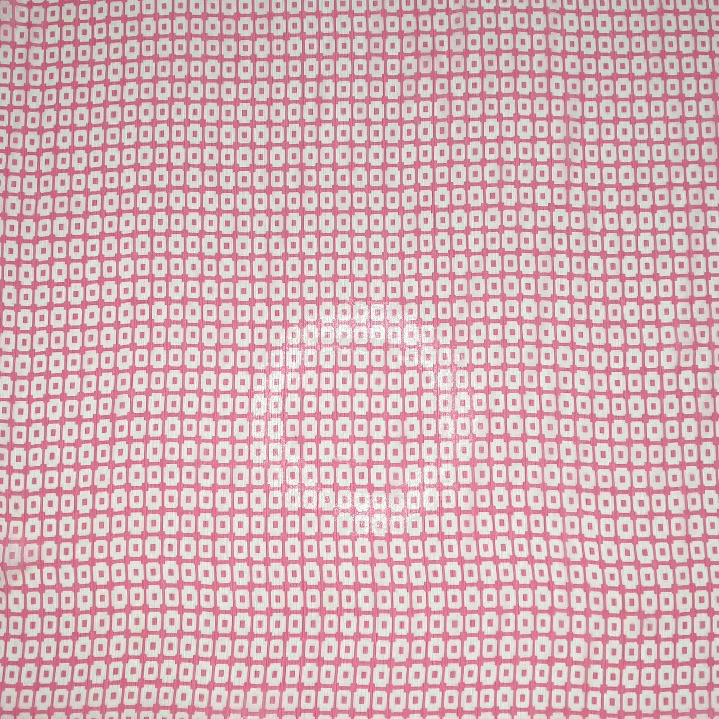 Crinkled Printed Polyester Chiffon - Pink/White