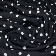Printed Stretch Mesh - Polka Dot - Black/White
