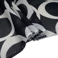 Printed Polyester Chiffon - Circles - Black/White