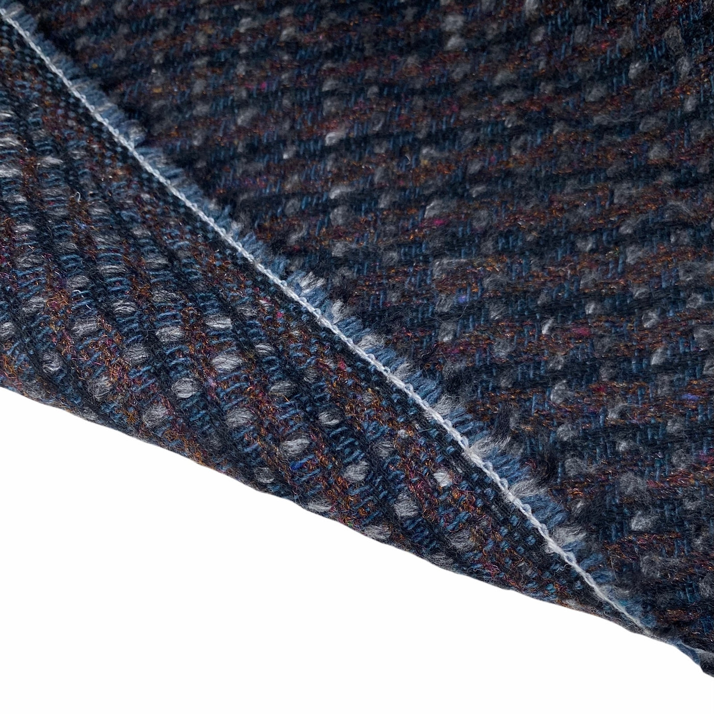 Wool Tweed Coating - Blue/Purple/Copper