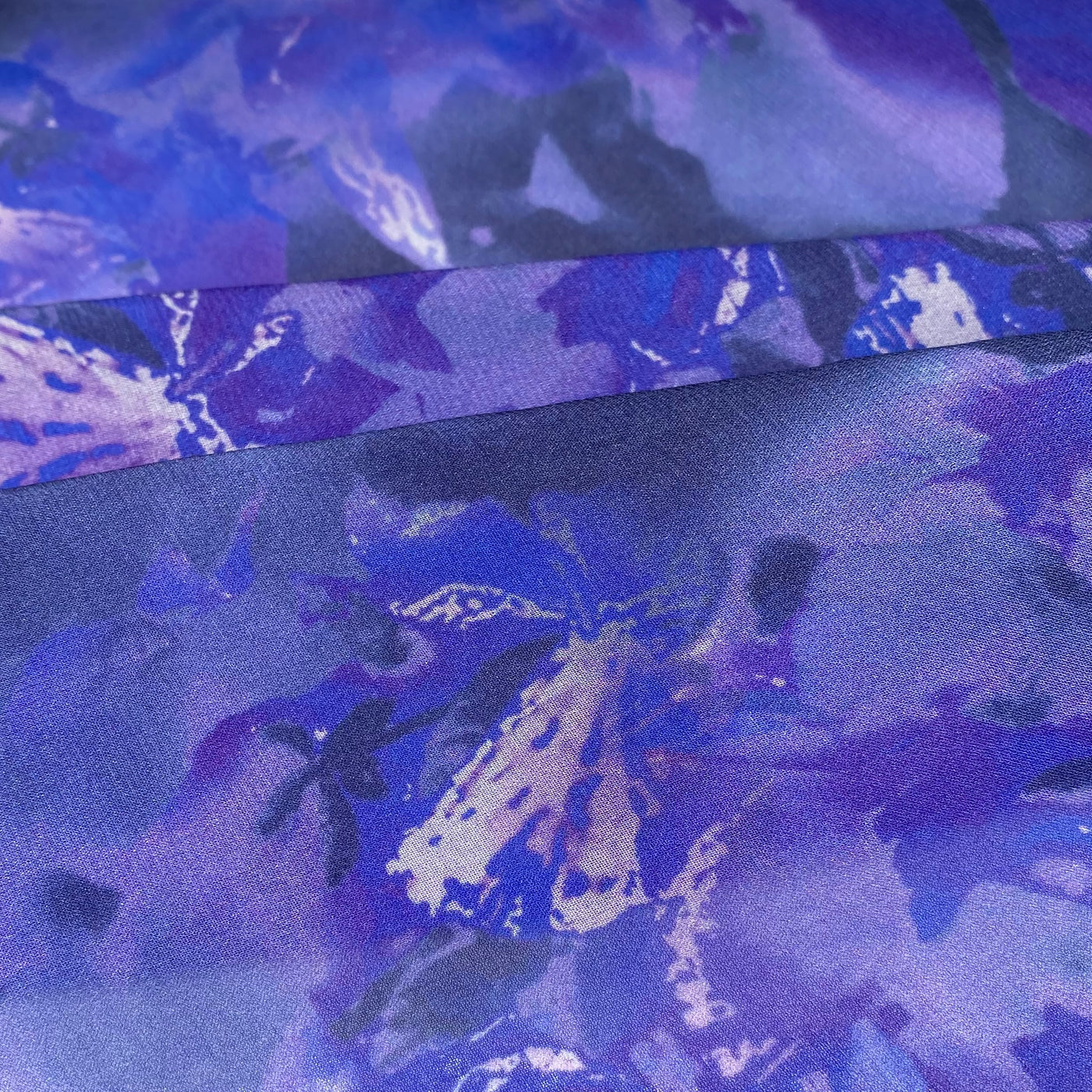 Floral Silk Chiffon - 58” - Purple