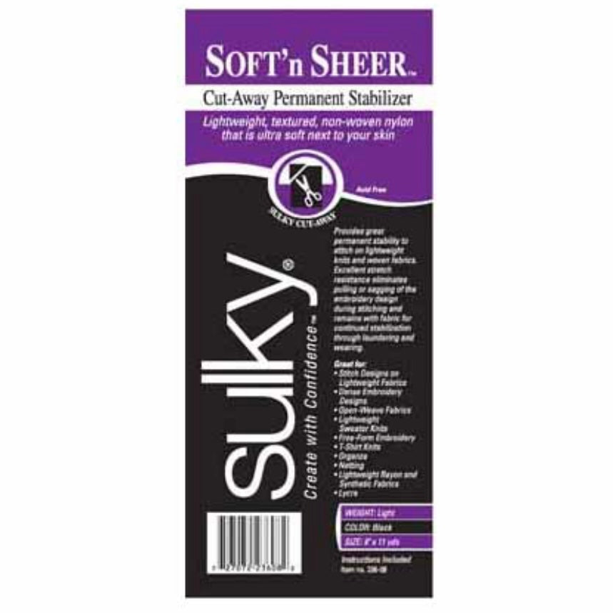 Cut-Away Permanent Stabilizer - Black - 8”x11yds