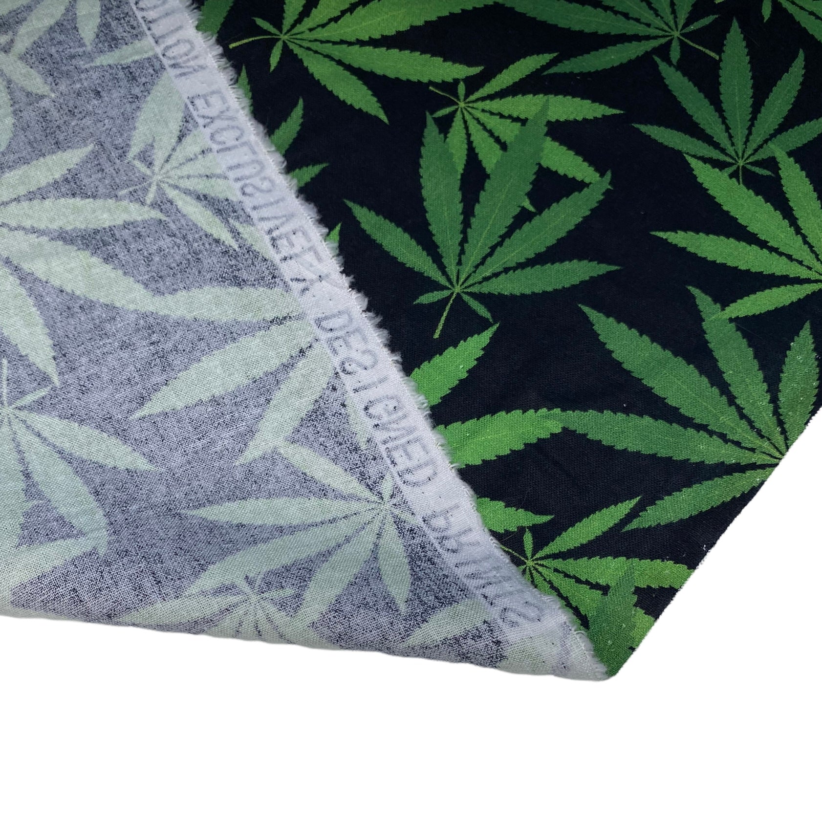 Quilting Cotton - Leaf Print - 44” - Black