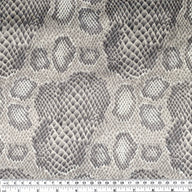 Printed Stretch Silk Charmeuse - Snake - Grey - Remnant
