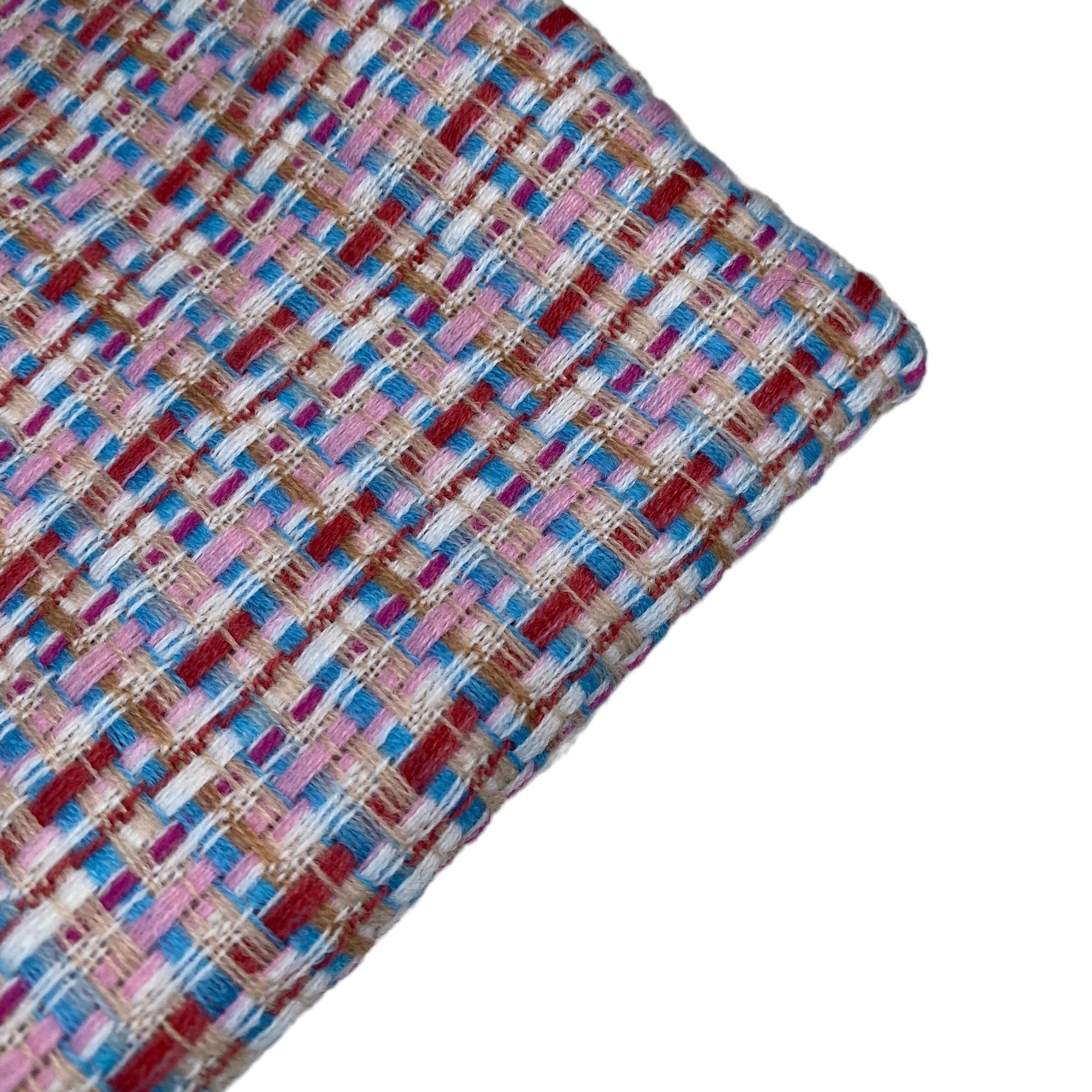 Polyester/Rayon Boucle - White/Pink/Red/Blue/Beige