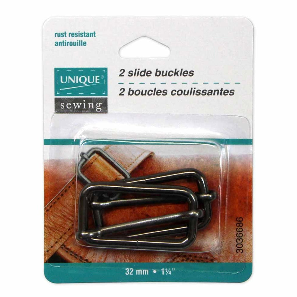 Metal Slide Buckle - 32mm (1 1/4″) - Gold  - 2 pcs