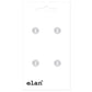 Plastic 2-Hole Button - 18mm / 28L - White - 3 count