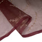 Shot Embroidered Silk Organza - 44” - Burgundy/Gold