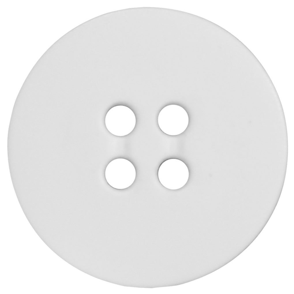 Four Hole Plastic Button - 14mm - White - 4 count