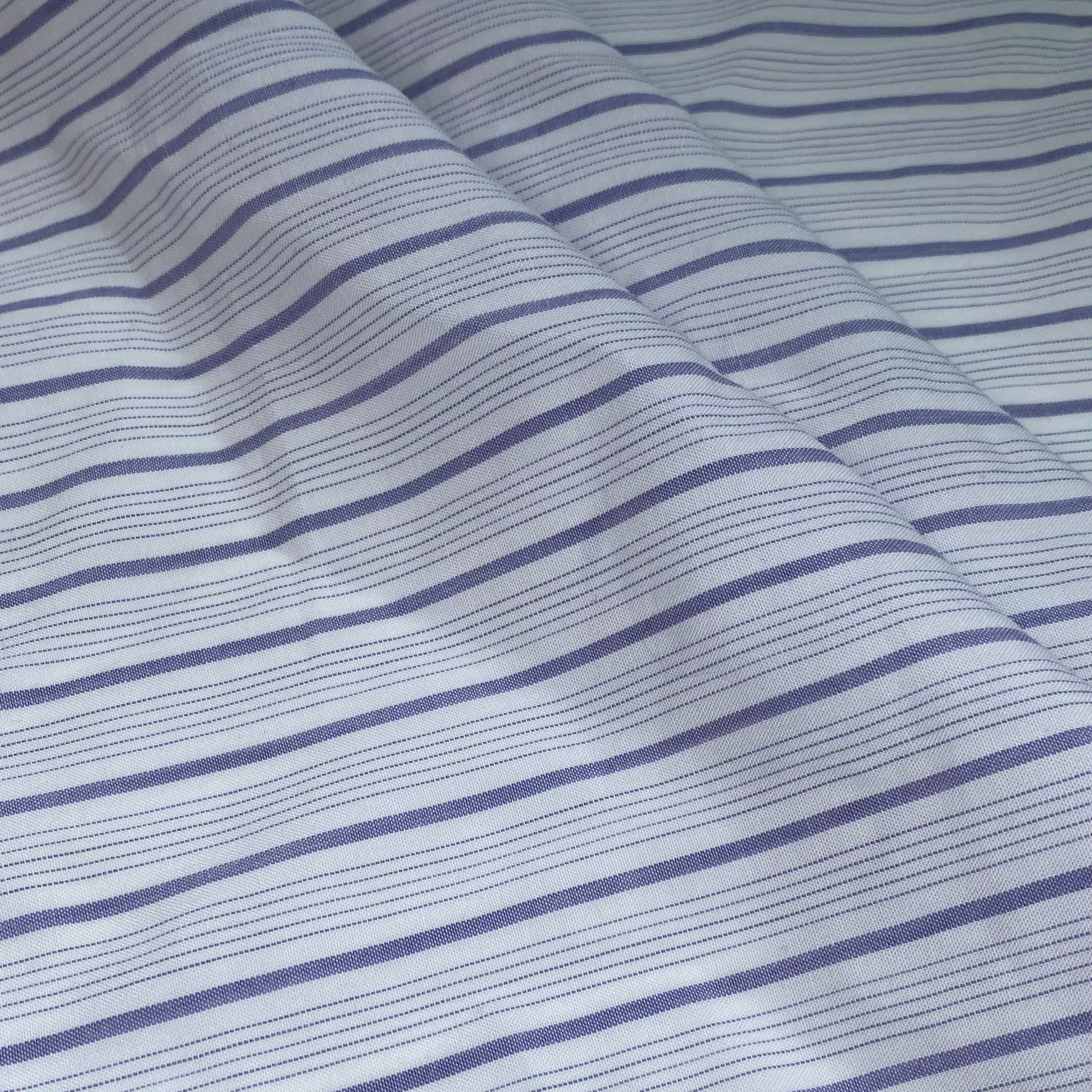 Striped Rayon Batiste - White/Purple