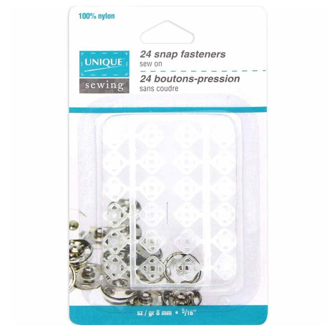 Sew On Nylon Square Snap Fasteners - 8mm (5/16″) - 24 sets