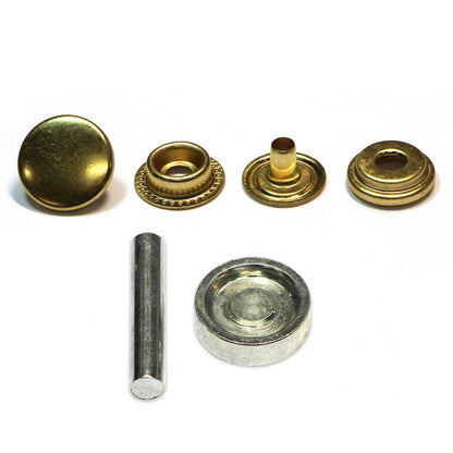 Heavy Duty Snaps with Tool - 15mm (5/8″) - 8 sets - Gold